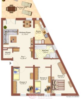 Modern & zentral wohnen – frisch sanierte 4-Zimmer-Wohnung mit Terrasse