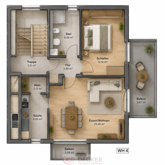 Stilvoll wohnen mit Süd- und Ostbalkon